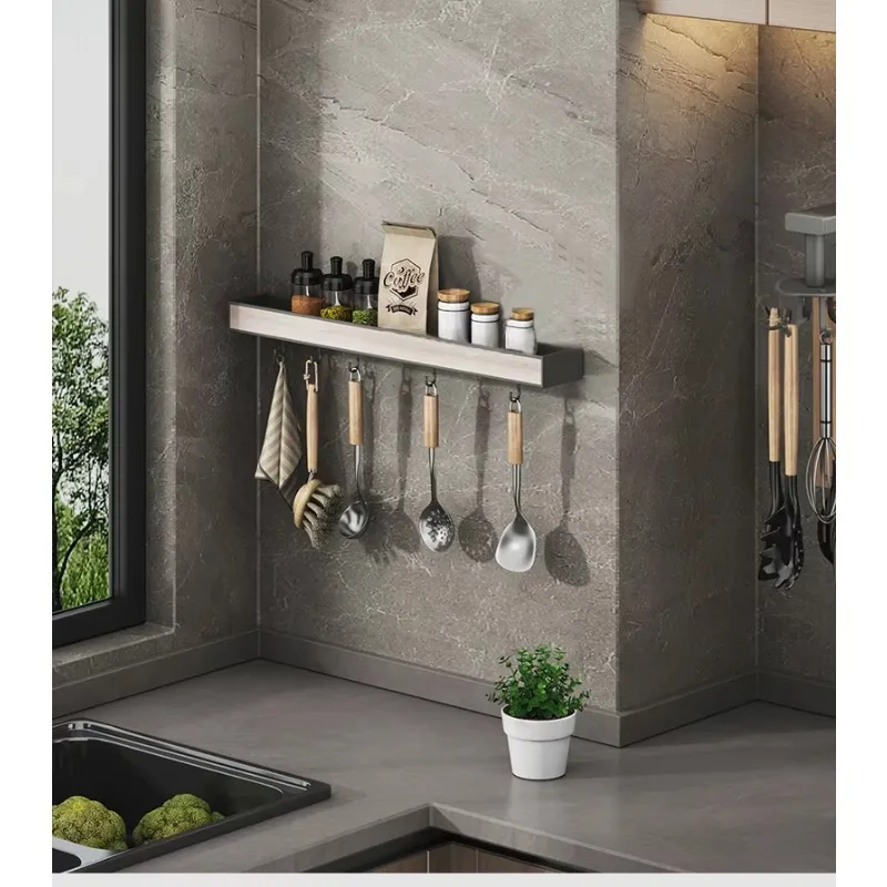 Storage Shelf Modern Wall Floating Aluminum Metal Shelf with Light Emitting Diode Light Kitchen Island Car