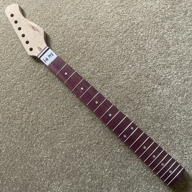 FN148 ST Guitar Neck Unfinished Custom Order No Paints Maple+Rosewood with Wood Scar for Tremolo Guitar DIY Replace