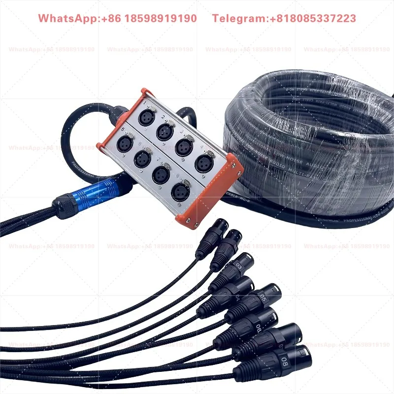 rofessional Audio 8 Channel 20M XLR Microphone Snake Cable Multi Core Audio Signal Stage Box