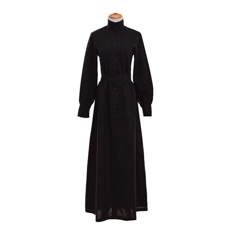 Vintage meia idade eduardiano cosplay traje preto escuro rainha victoria dança bola vestido longo nicho elegante evento hanfu roupas