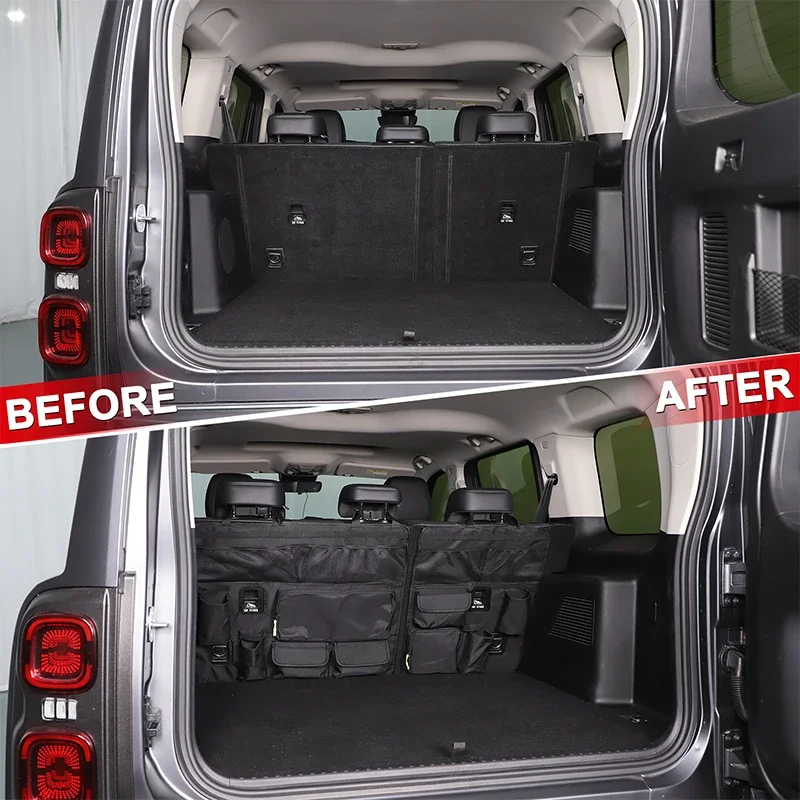 أكسفورد القماش الأسود ل Haval H9 2024-2025 + مقعد السيارة الخلفي الخلفي أداة تخزين حقيبة للحمل اكسسوارات تعديل السيارة الداخلية #3
