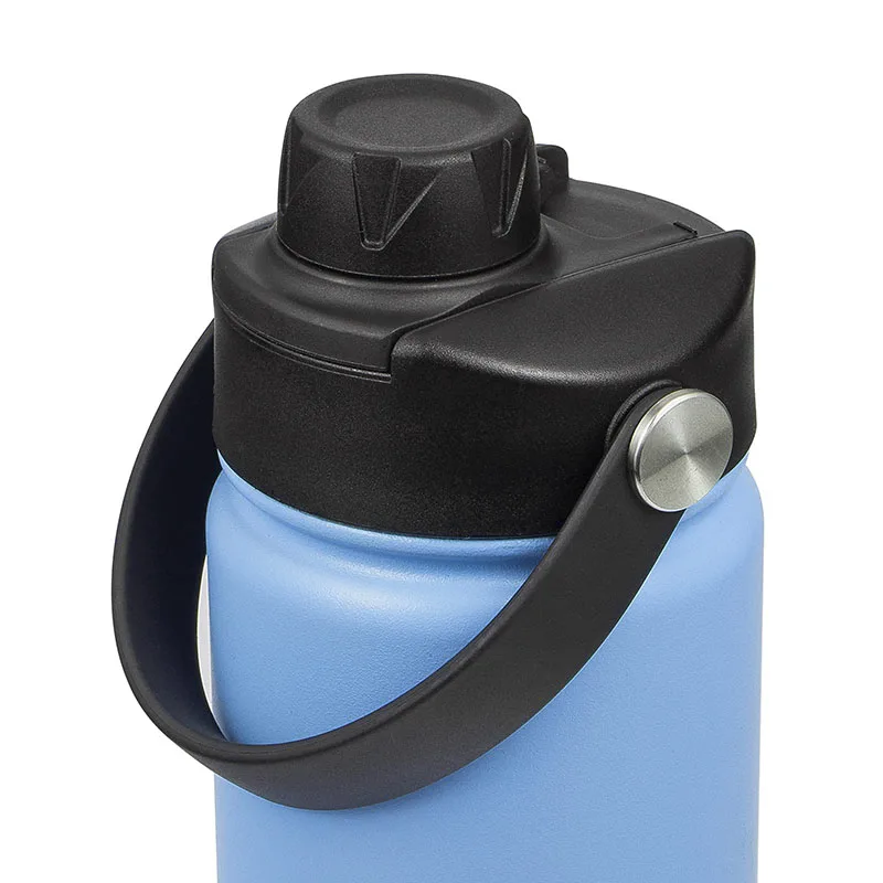 Tapa de repuesto de boca ancha Compatible con botella de agua de boca ancha, accesorio de tapa de punta superior, color negro, 32 Oz