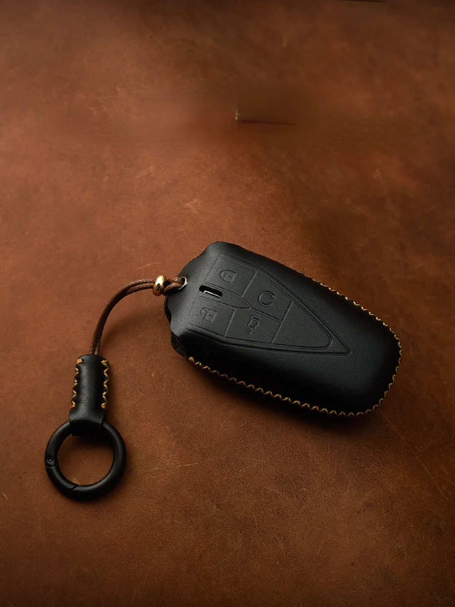 Suitable For Chang An CS75Plus 2020-2024  3-4  Buttons Leather Car Remote Key Case Cover Anti Scratch and Wear-resistant