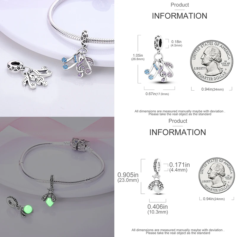 10 Stück 925 Sterling Silber Charm-Perlen Schmetterling Kleeblatt Elefant Baum des Lebens Original DIY Armband Halskette Schmuckherstellung – Detail 29