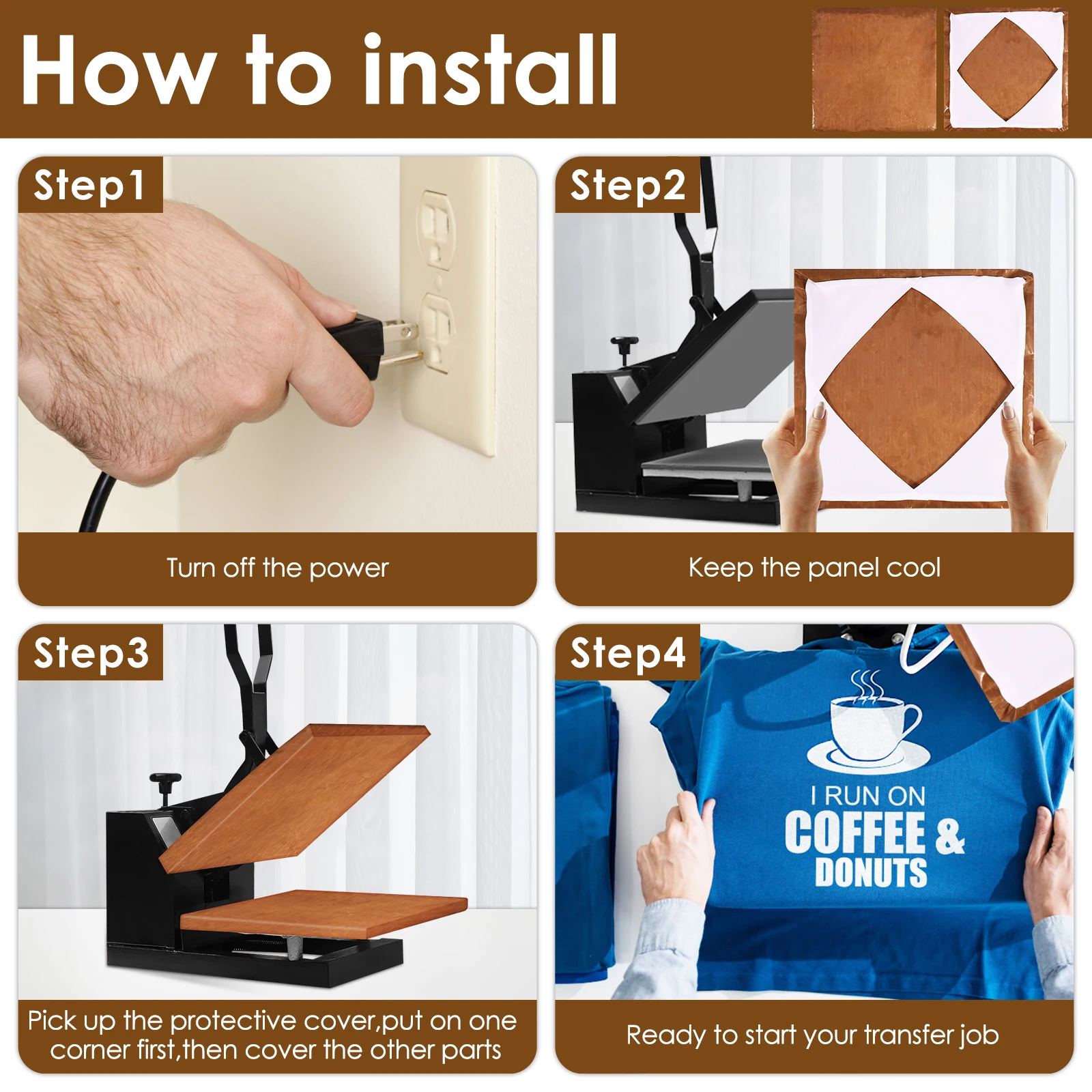 2 шт. оберточная крышка для термопресса, антипригарная, устойчивая к высоким температурам тефлоновая защита для удаления остатков чернил и клея