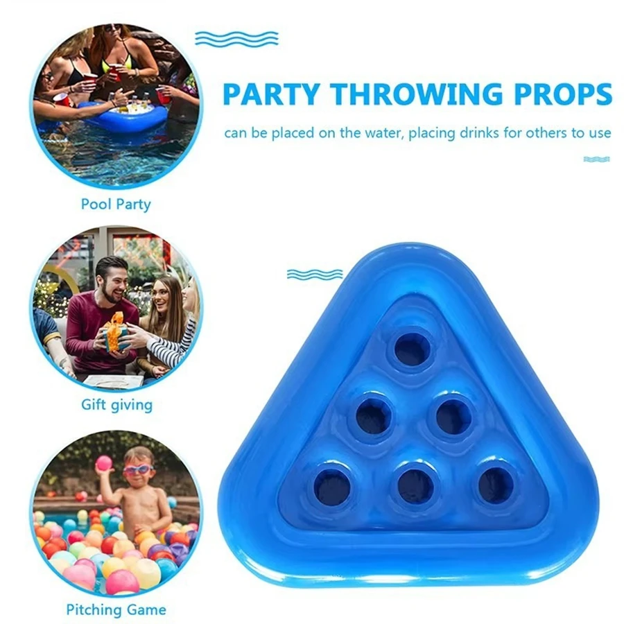 Summer Pool Party Triangle Cup Holder Six Hole Beer Holder Water Coaster Cool Summer Carnival Hawaii Party Supplies view 3