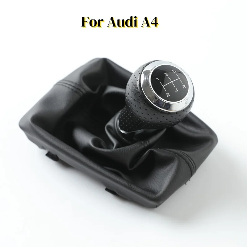 

5 6 Speed Car Gear Shift Knob for Audi A4 A5 S4 B6 B7 B8 8K 8T 8F Q5 8R S-Line Leather Gaiter Lever Stick Accessories