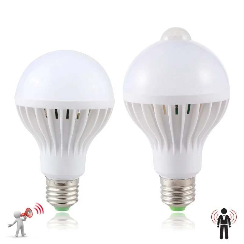 LED Bulb 3W 5W 7W 9W Activity Sensor Light AC 220V 230V Smart LED PIR Infrared Human Body Sound Light Sensor Light