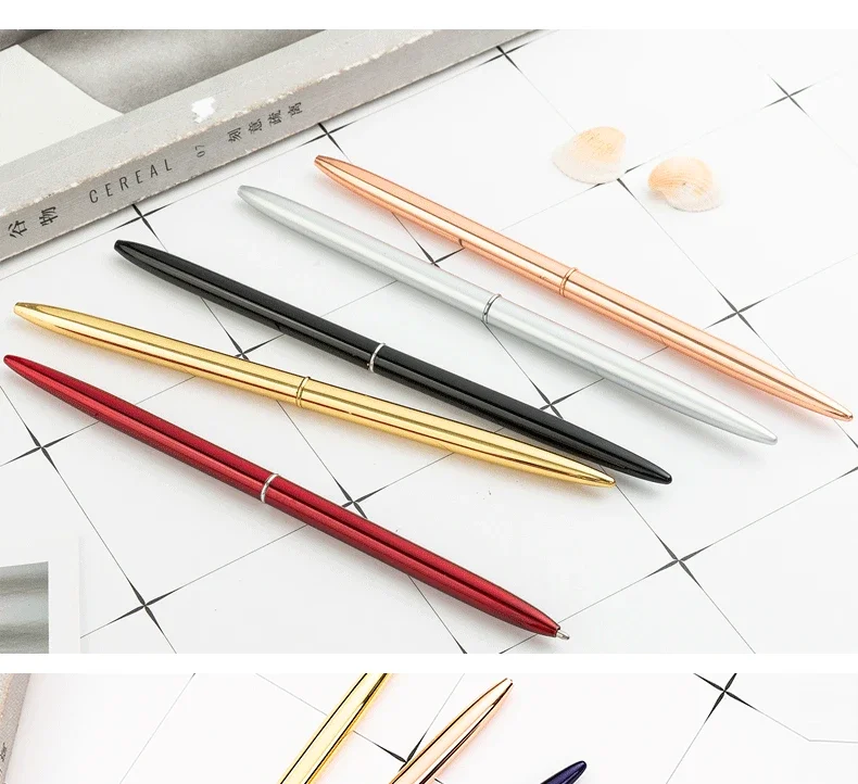 Metall-Kugelschreiber, schwarze Tinte, schlanker, leichter, glatter Schreibstift, für Business, Büro, Lehrer, Studenten, Hochzeitsgäste – Detail 7