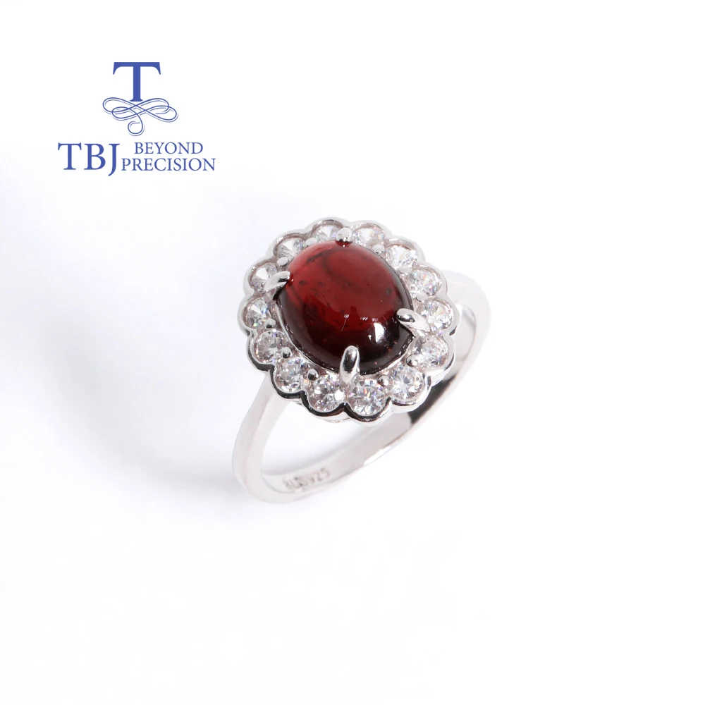 Beautiful and elegant January Birthstone Natural Garnet Ring for Women Silver jewelry for anniversary & Wedding & holiday gifts