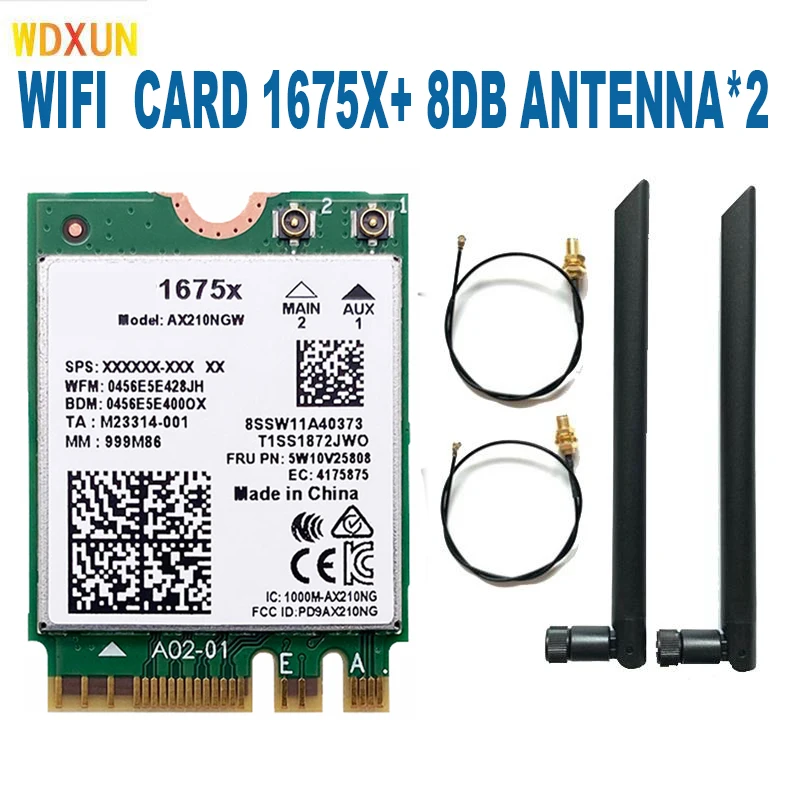 Killer 1675x AC Dual Band 2.4Gbps WI-FI 6E  Wireless AX210 Wifi Card AX210NGW 802.11AX Bluetooth 5.2 Laptop for Windows 10