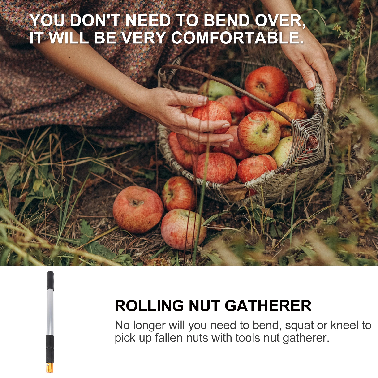 

Telescopic Fruit Picker Nut Gatherer Aluminum Alloy Extendable Pole Walnut Collector Long Handle Shovel Spade Gardening Tool