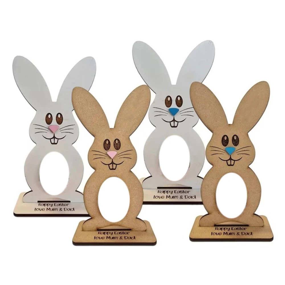 Eierständer aus Holz, Hase-Eierständer, Holz-Osterhasen-Eierhalter für Kinder-Eier, personalisierter Tisch für Kinder (keine Eier)