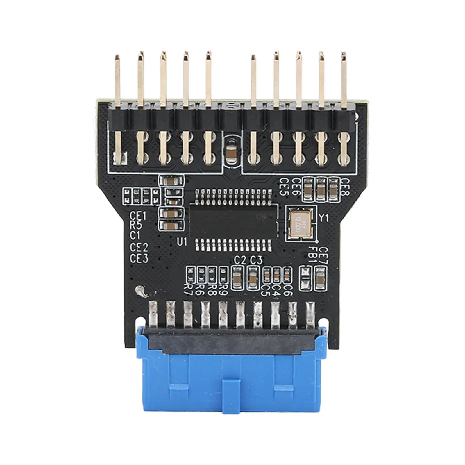 USB3.0 19Pin to Dual 9Pin Adapter Motherboard USB3.0 19Pin Interface Connector Splitter 1 to 2 Expansion Card Board 9Pin USB Hub