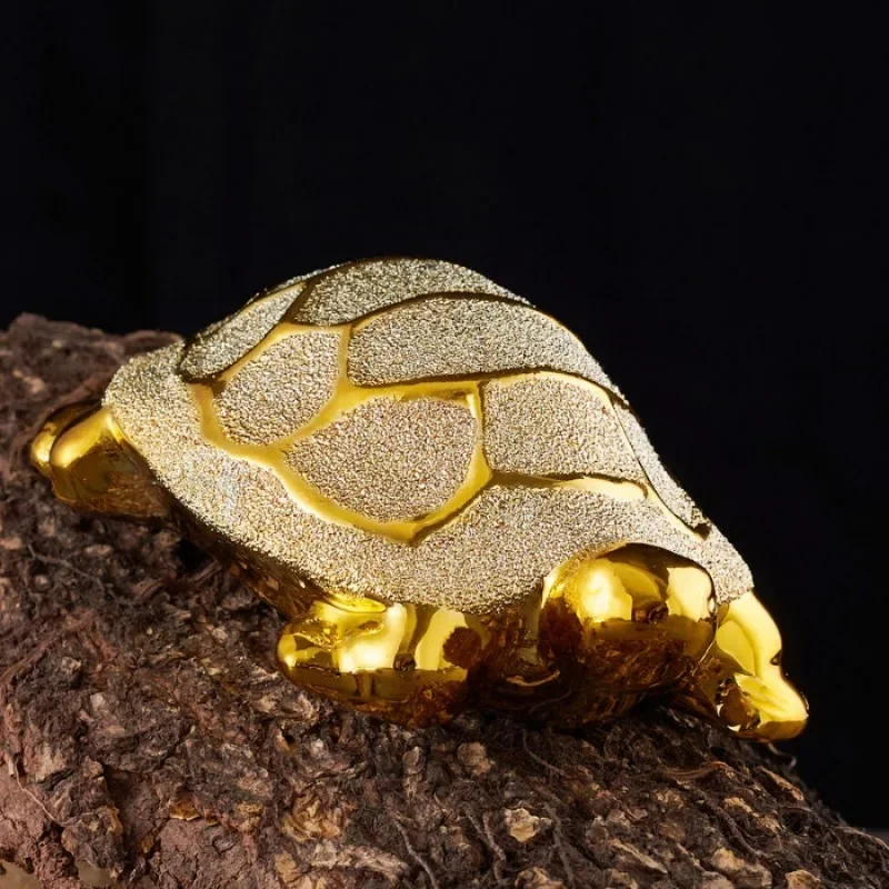 Longevity Turtle Desk Decoration Gold Decorative Figurines Money Turtle Ceramic Car Home Living Room Decor Home Accessories
