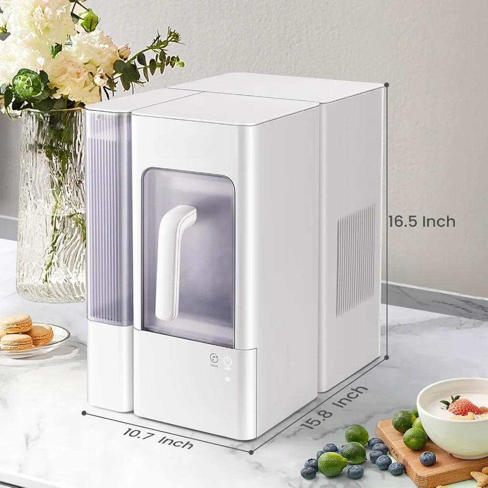 Ice Maker Countertop with Portable Ices Basket Large Side Tank Self-Cleaning, Chewable Pellet Ice Machine