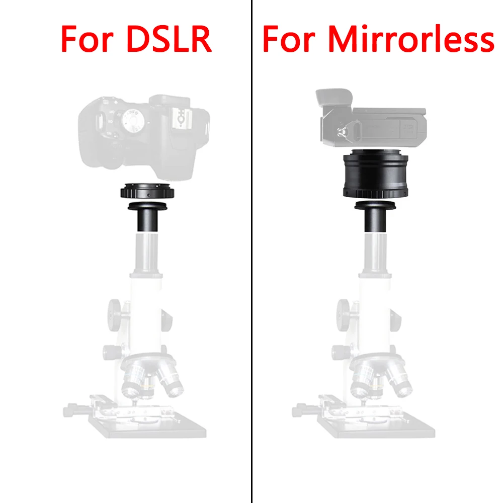 StarDikor 23.2mm T-Adapter Mount For Canon Nikon Sony Pentax Fuji M4/3 Olympus Camera Adapter Microscope Eyepiece Ports Metal