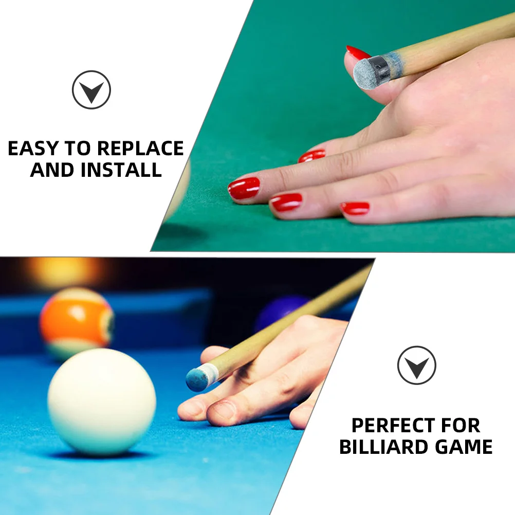 

25pcs Billiard Tip Parts 12mm Screw on Pool Stick Gray Color Anti wear Material Easy Install lasting