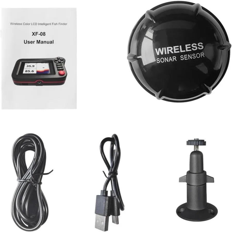 يده صياد السمك المحمولة الصيد كاياك Fishfinder الأسماك عمق مكتشف معدات صيد الأسماك مع محول السونار وشاشة الكريستال السائل ل #6