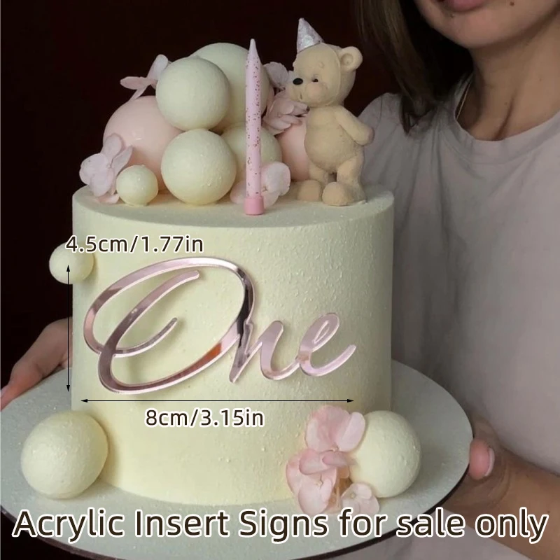 Hochwertige Acryl-Kuchendekoration für Jungen und Mädchen, Baby-Erstgeburtstag, goldener Kuchenaufsatz für Kindergeburtstagsfeiern – Detail 6