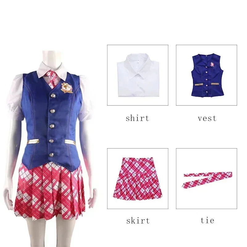 فيلم باربي الأميرة سحر المدرسة ديلانسي دي ون تأثيري أنيمي زي امرأة أعلى تنورة دعوى موحدة مجموعة أزياء الهالوين