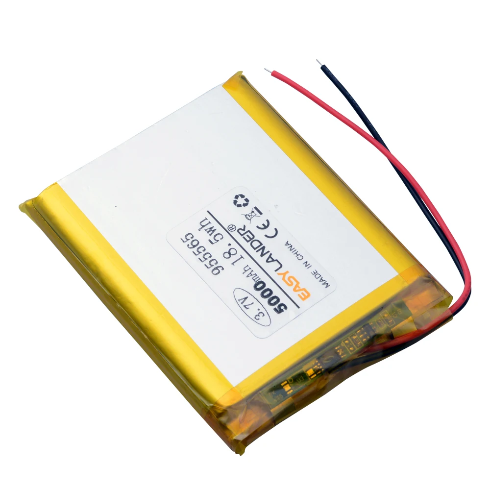 PH JST XH 1.0 1.25 1.5 2.0 2.54 التوصيل 955465 955565   3.7 فولت 5000 مللي أمبير بطارية ليثيوم بوليمر قابلة للشحن تستخدم لنظام تحديد المواقع DVD DVR