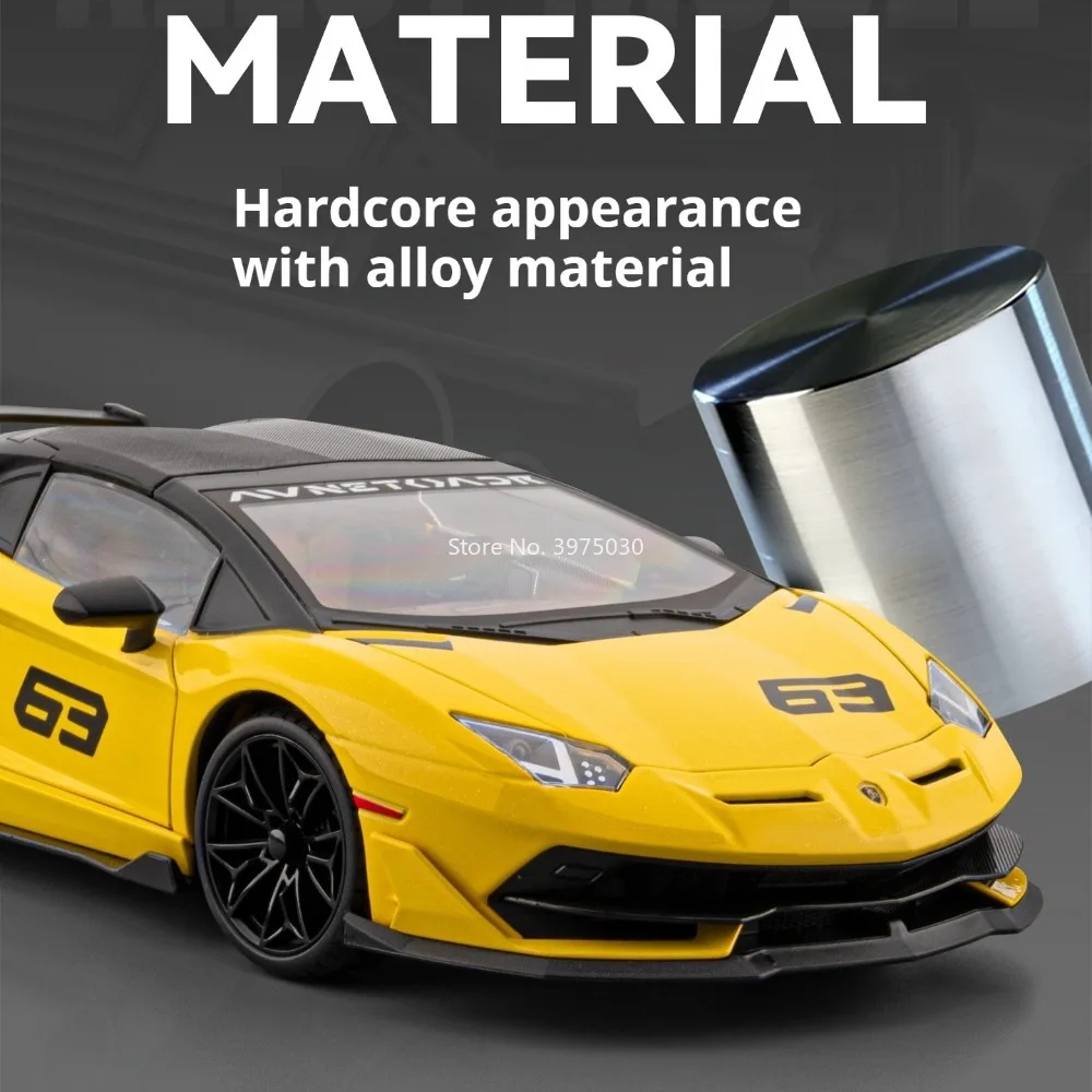 Lamborghini 1:18 ‌ Modellini di Auto SVJ63 Apollo EVO in Lega Pressofusa, Miniature di Auto Sportive con Luci e Musica, Veicoli Giocattolo per Bambini e Adulti