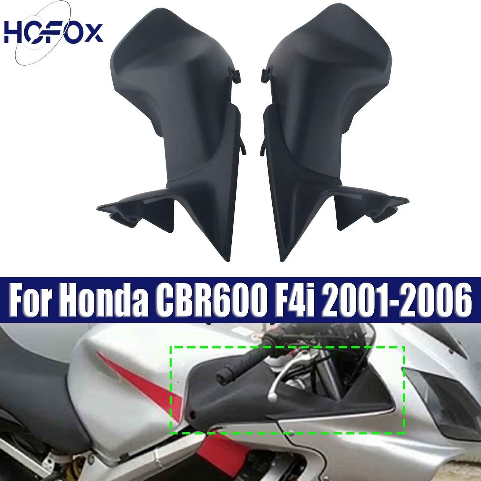 

Motorcycle Parts Black Plastic Gas Tank Side Cover Panel Fairing Trim Cowl For Honda CBR600 F4i 2001-2006