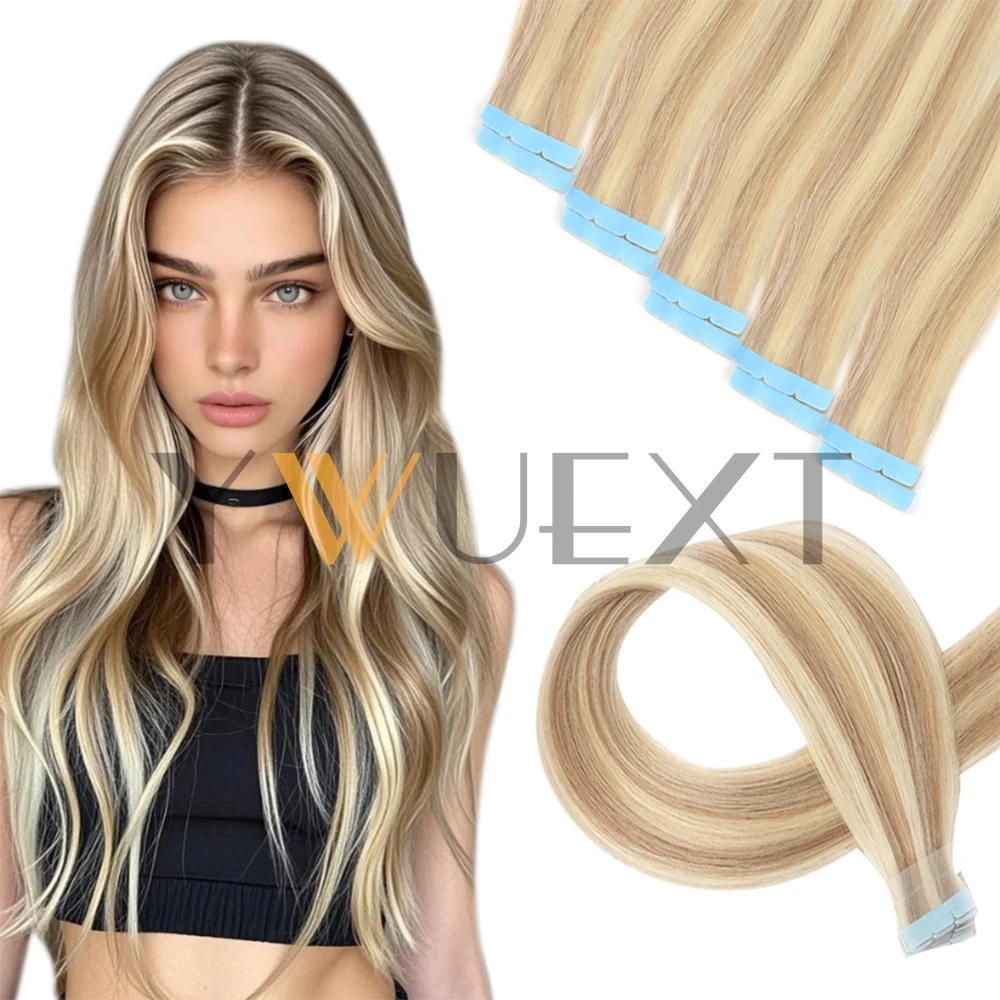 

Мини-лента для наращивания волос, настоящий натуральный клей, прямые бесшовные утки кожи, невидимые человеческие волосы без реми, 12 "-24" 10 шт./упак.