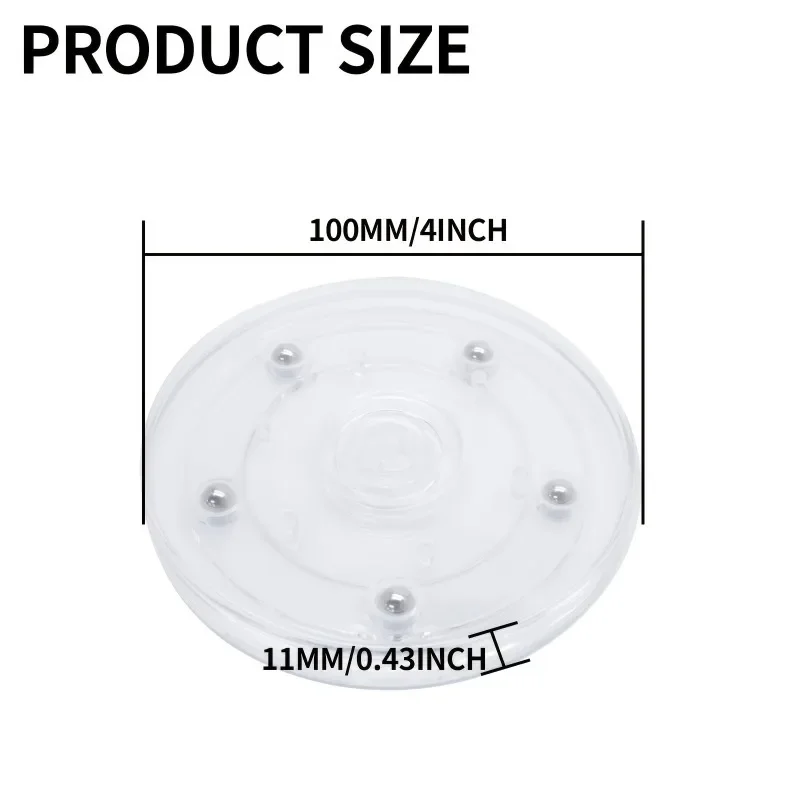 10 Pack Clear 4-Inch Acrylic Turntables for Spices Cakes Rotating Display Base Multi-purpose Rotating Tray for Bathrooms Kitchen