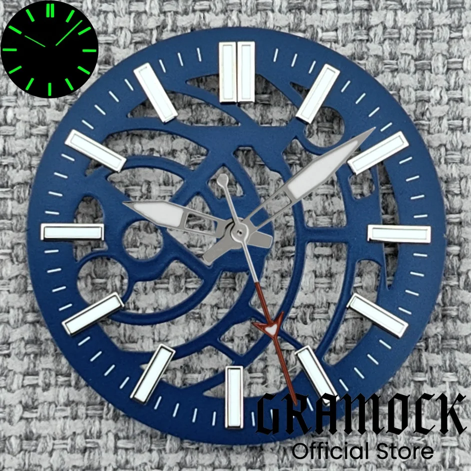 Gramock NH70 NH72 31mm/29mm Hollowing Out Dial With Skeleton Hollow Hands Luminous Fit NH70 NH72 Movement Watch Replacement Part view 6