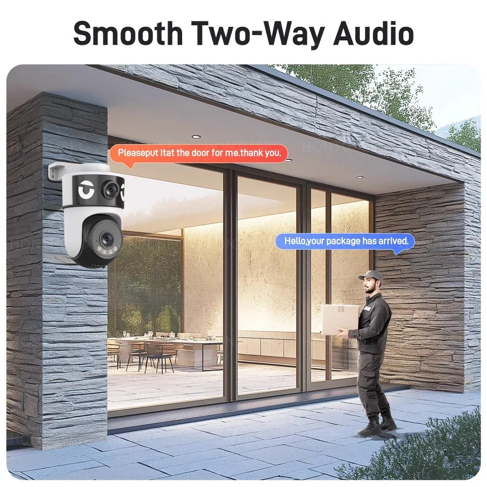 OKAM 4K 8MP Dual Lens Dual Screen WIFI PTZ 2K 4MP Draadloze Beveiligingscamera Buiten IP66 Auto Tracking Bewakingscamera's