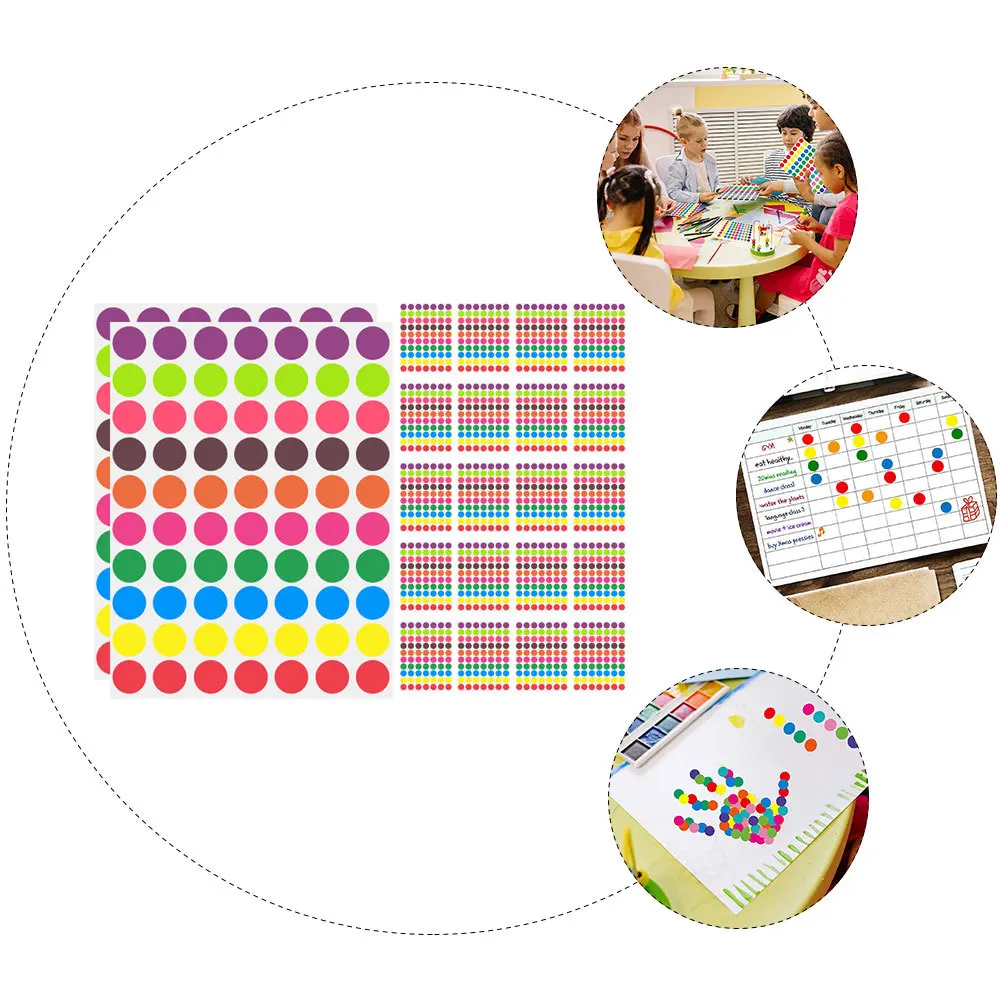 

1400pcs Round Dot Label Stickers Colored Adhesive Circle Stickers For Organization Home Storage Files Seasonings Sorting Folder