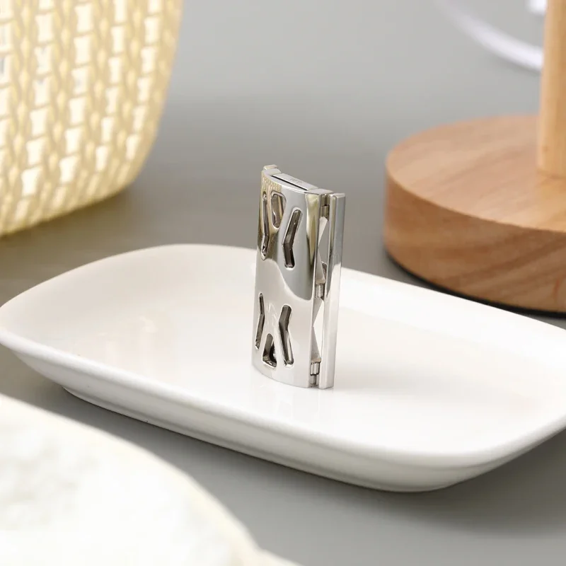 YAQI Minimalism Hollowed 316 Stainless Steel With 0.90mm Blade Gap Polished Vintage Safety Razor Head For Men Shaving Tool