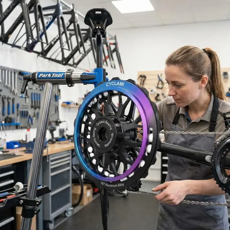 

*1PC Bicycle Rear Derailleur Hollow Eccentric Pulley Wheel 18T Bearing Upgrade Kit For R8000 R7000 DIY Road Bike Crankset.