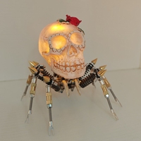 ﻿ 3D Puzzle Skeleton Spider Night Light Metal Model Building Kits for Adults Kids Skull Crossbones Models DIY Assembly Toys Gift