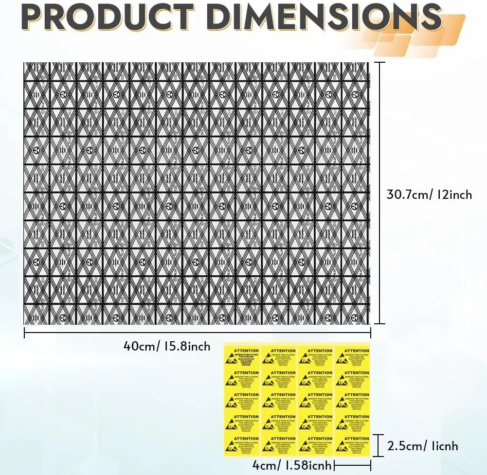  20pcs Large Premium Anti Static 30X40CM Open Top ESD Bags with Sticker for Motherboard SSD HDD Laptop Electronic Components