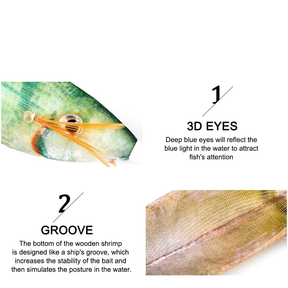 FTK 16 جرام خطاف صيد على شكل سمكة الصيد البحري إغراء مضيئة الأخطبوط خطاف الحبار الروبيان إغراء الطعم الاصطناعي الصلب عيون ثلاثية الأبعاد