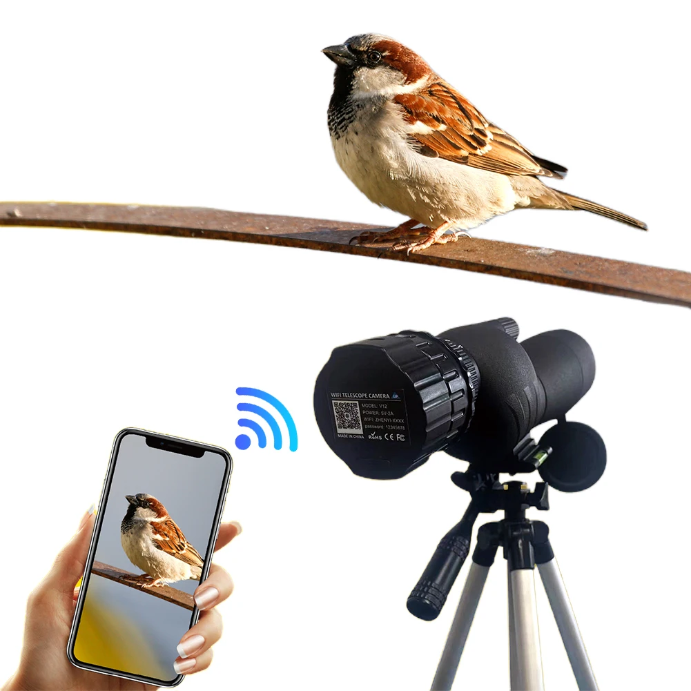 4MP WiFi Telescope Eyepiece Camera for 25mm-50mm Scopes Electronic Eyepiece Camera Portable Bird Watching Spotting Scope Camera