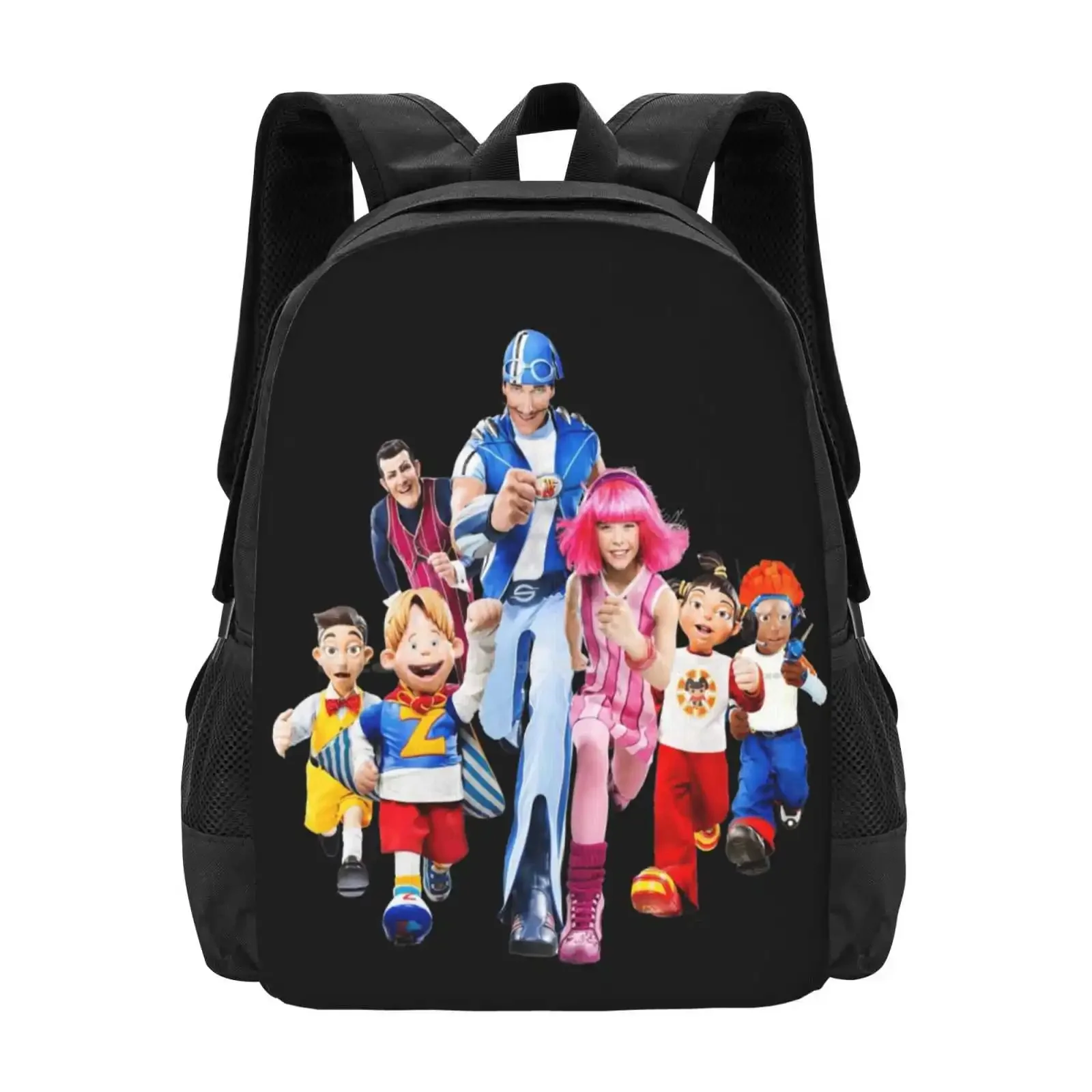 

Lazytown Cast School Bags Travel Laptop Backpack Lazytown Lazy Town Sportacus Strong Man Fitness Healthy Pixel Stephanie Eat
