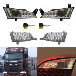 1 para światła panelu przeciwmgielnych do serii ciężarówka SCANIA S serii R OEM 2552712 2552711 z panelem kratki 2307647 2307649 z 2 wtyczkami