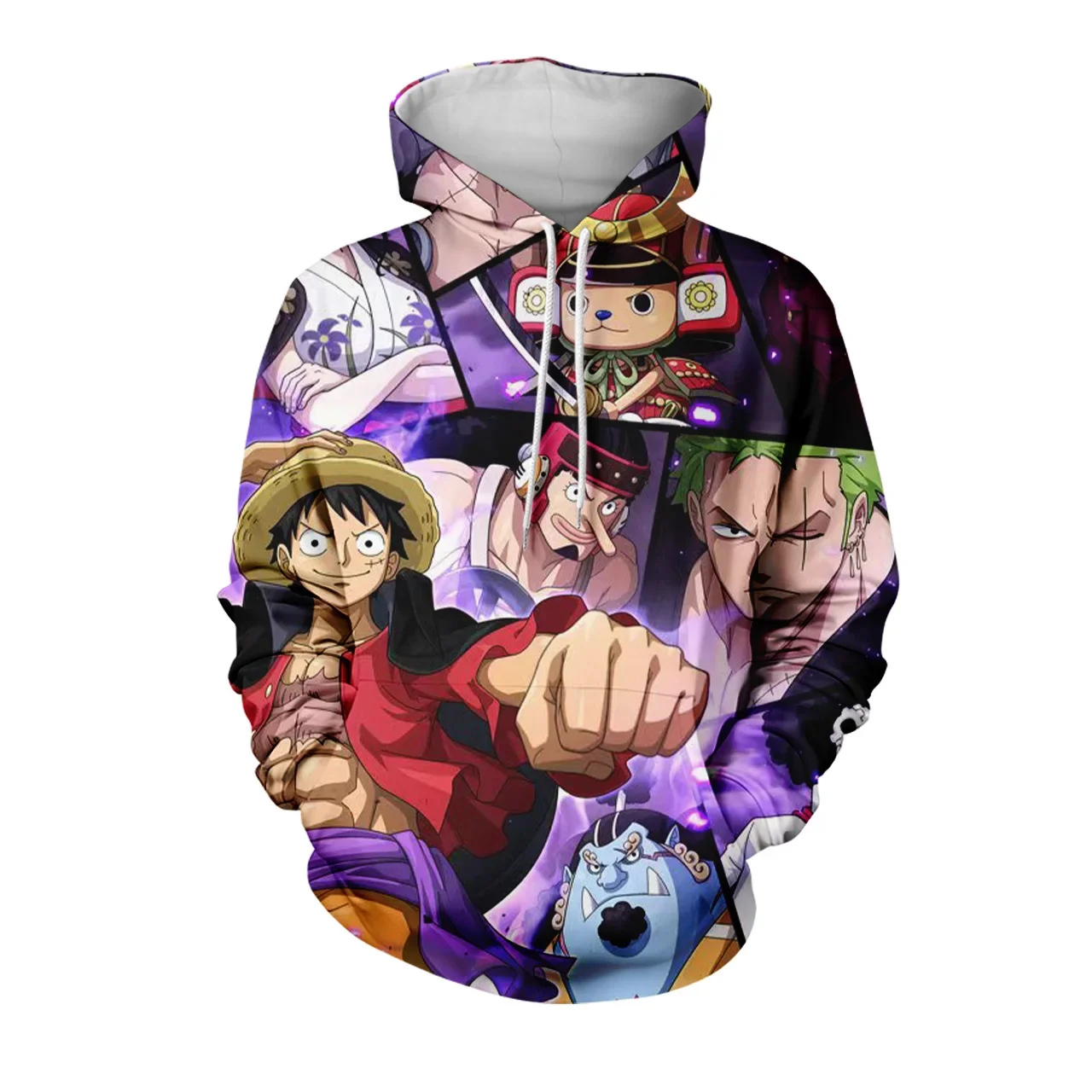 

2025 цельный аниме-семейный свитшот с капюшоном, 3D принт Луффи, смесь полиэстера, одинаковый комплект для родителей и детей, легкая повседневная одежда