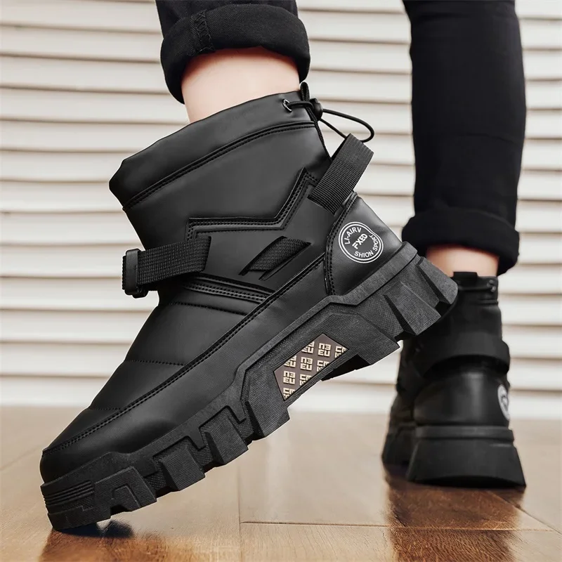 الرجال الشتاء سميكة حذاء الثلج عالي الرقبة دافئ المضادة للانزلاق الراحة الفراء اصطف الأحذية في الهواء الطلق الشتاء أحذية للرجال حذاء كاجوال بوتاس الفقرة Hombre #3