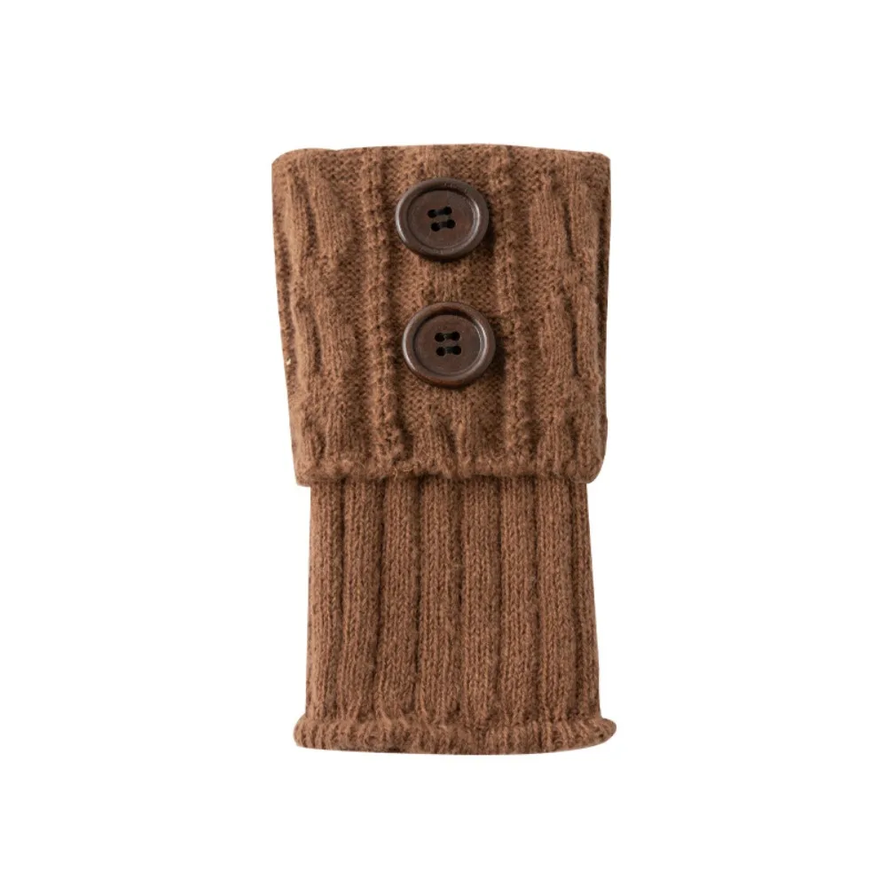 

Solid Color Warmers Boot Cover Button Detail Crochet Knitted Boot Toppers Soft Warm Twist Pattern Boot Socks Outdoor Activities