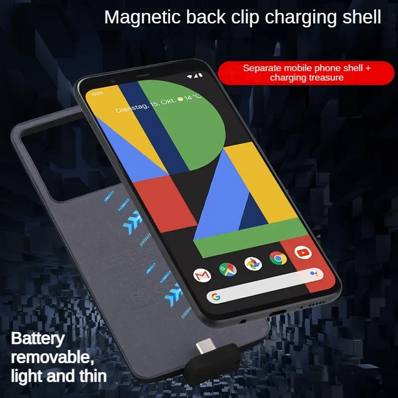 5000mAh Powerbank for Google 4xl Back Clip Battery Wireless Charger Mobile Power Bank All Inclusive Detachable Magnetic Suction