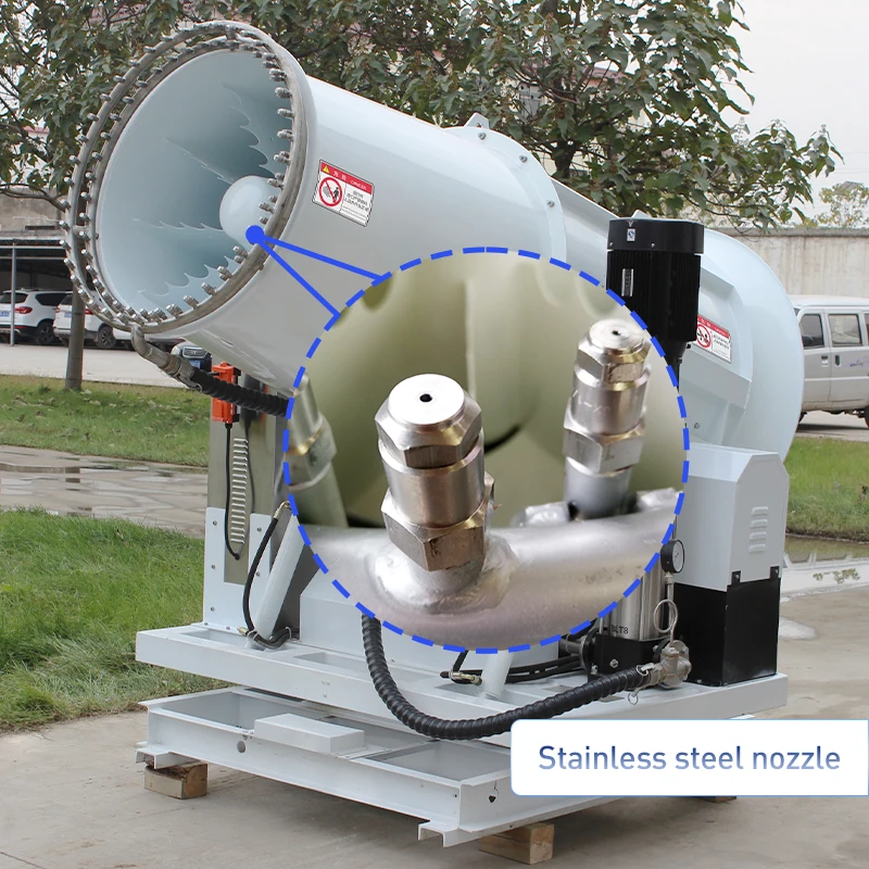 mit Befeuchtungsfunktion für den Staubkontrollanschluss. Staubkontroll-Nebelkanonenmaschine zur Staubunterdrückung in Anschlüssen und Gehäusern