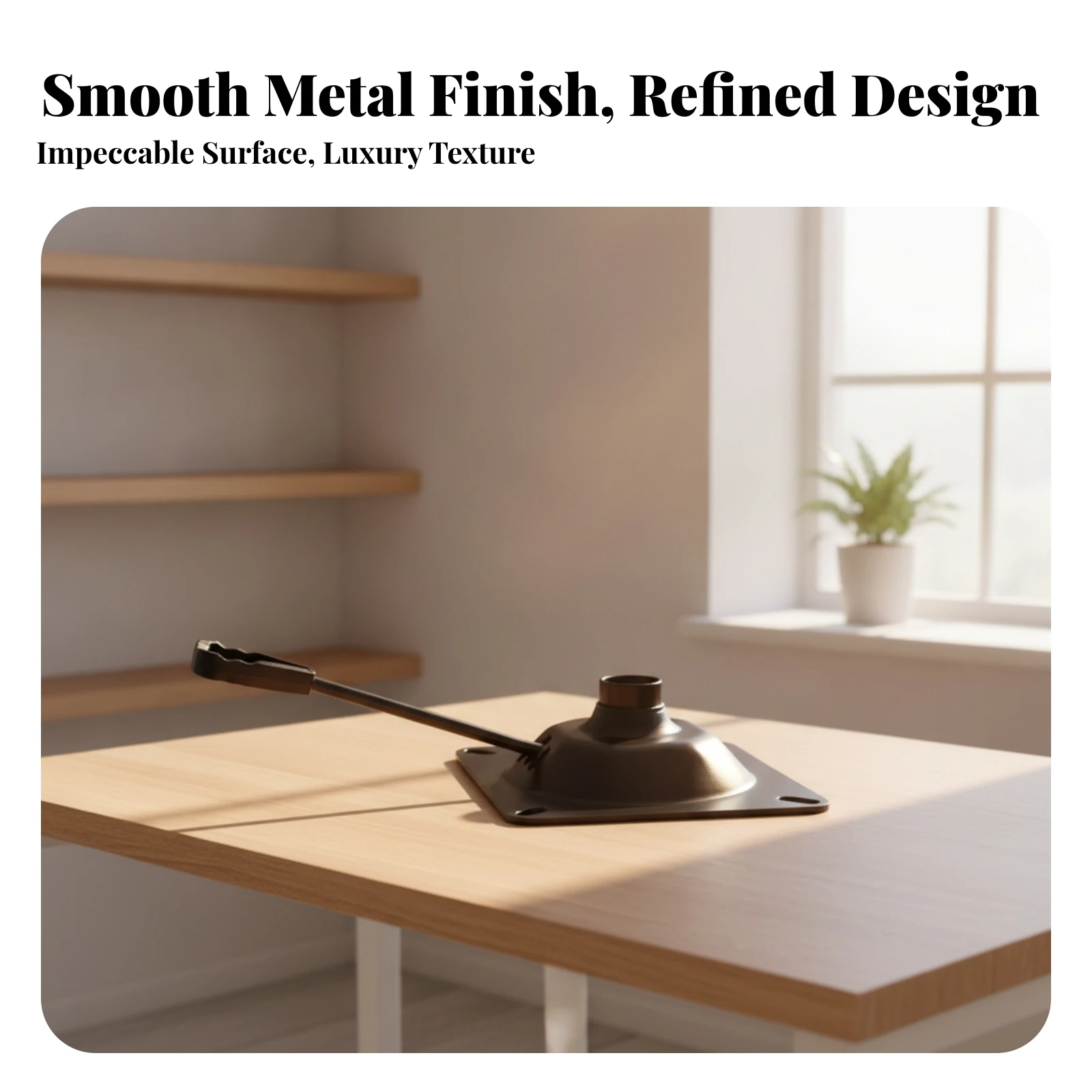 Furniture Part Smooth Rotation Square Chair Base Plate Black Metal Swivel Chair Base Plate Slotted