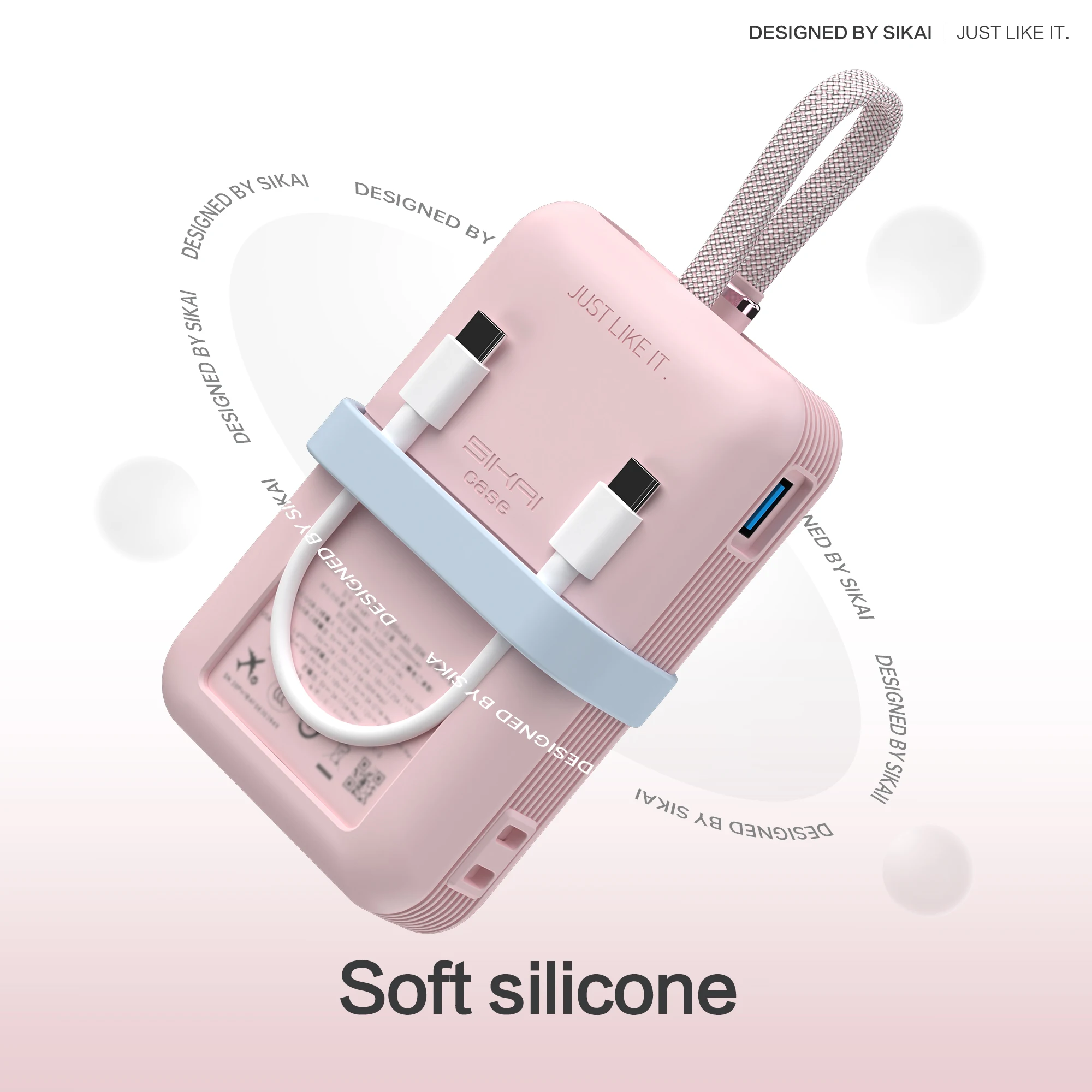 SIKAI Silicone Case For Anker Nano Power Bank 10,000mAh 30W USB-C Portable Charger with Built-In Cable Shockproof Travel Case view 4
