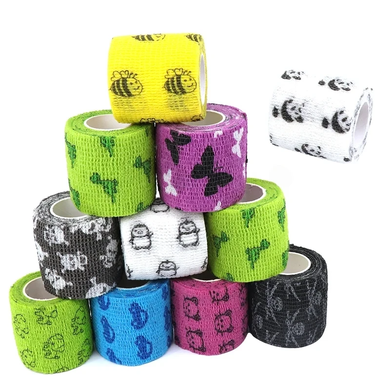 Animal Pattern Printed Self Adhesive Elastic Bandage 4.5m Sports Wrap Tape for Finger Joint Knee First Aid Kit Pet Tape2026