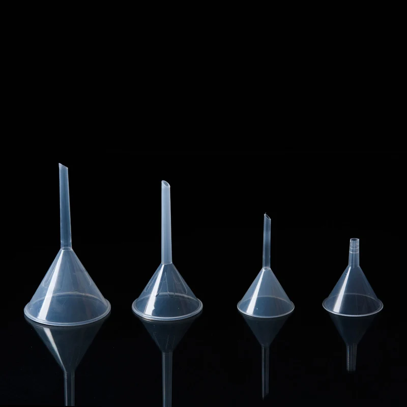 All size lab 30mm 50mm 60mm 75mm 90mm 120mm 150mm Triangle funnel Clear Plastic Conical Funnel Laboratory supplies